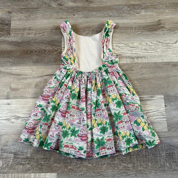 Mini Boden Lemon Village Print Sundress Adjustable Straps 5–6Y Cotton - Picture 5 of 11